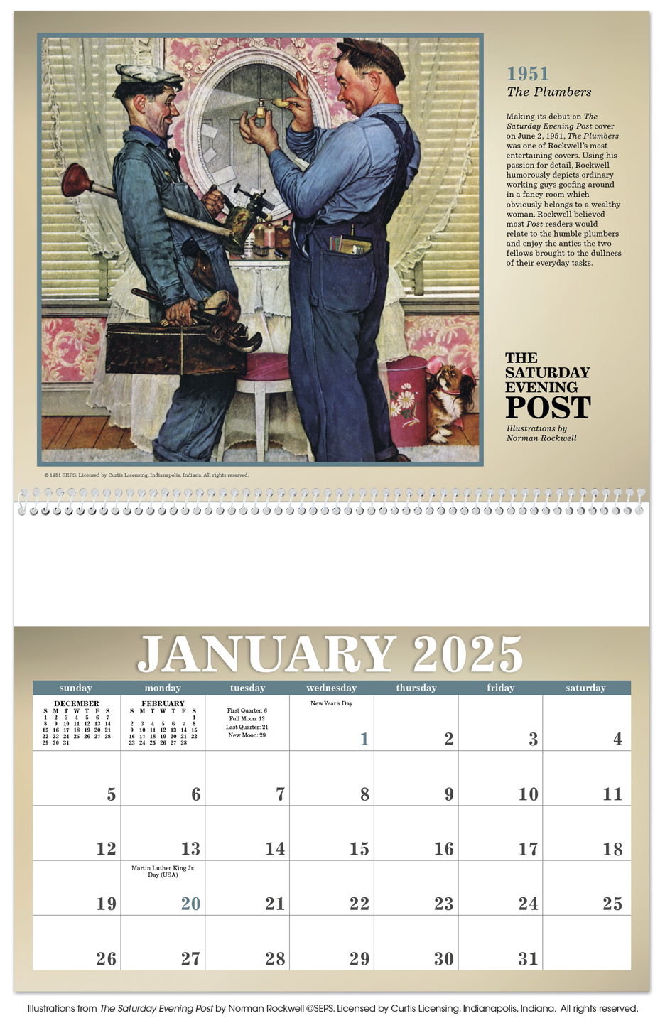 2025 The Saturday Evening Post (Executive) Calendar 11" x 163/4