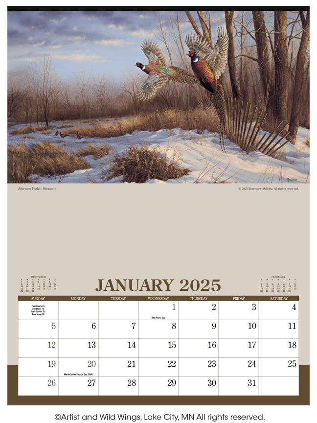 2024 Wildlife Art (12 Sheet) Calendar 17" x 23" Imprinted 12Sheet