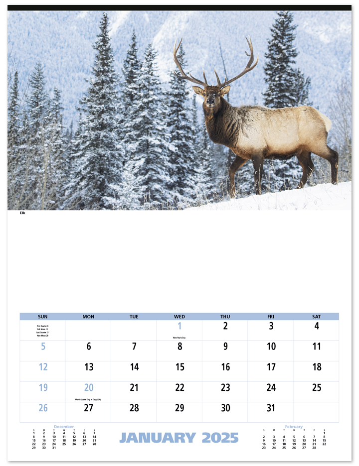 2024 North American Wildlife Calendar 17" x 23" Imprinted 12Sheet