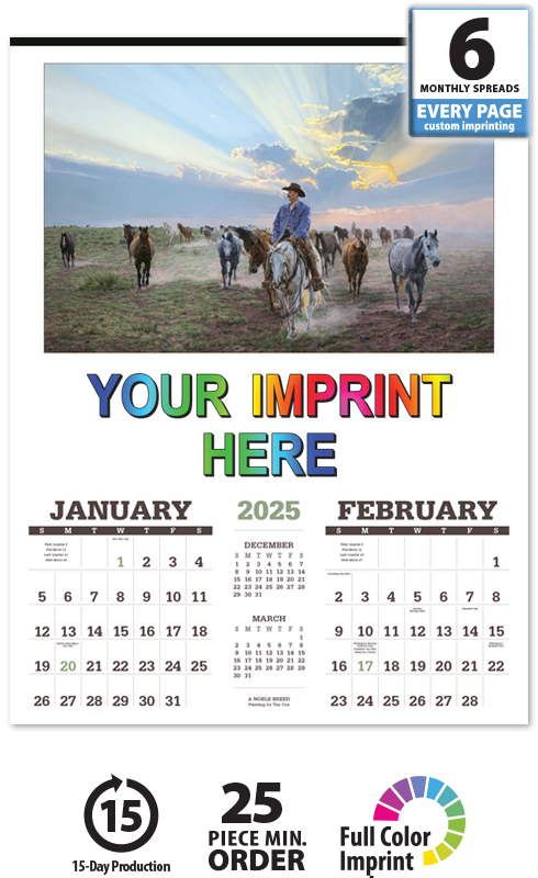 2025 American West Calendar 17 quot x 23 quot Imprinted 6 Sheet Large Hanger