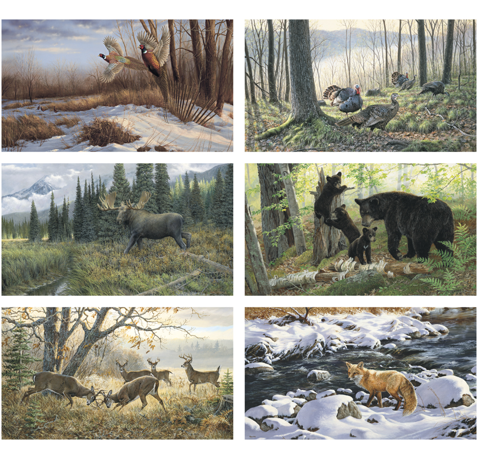2024 Wildlife Art (6 Sheet) Calendar 17" x 23" Imprinted 6Sheet