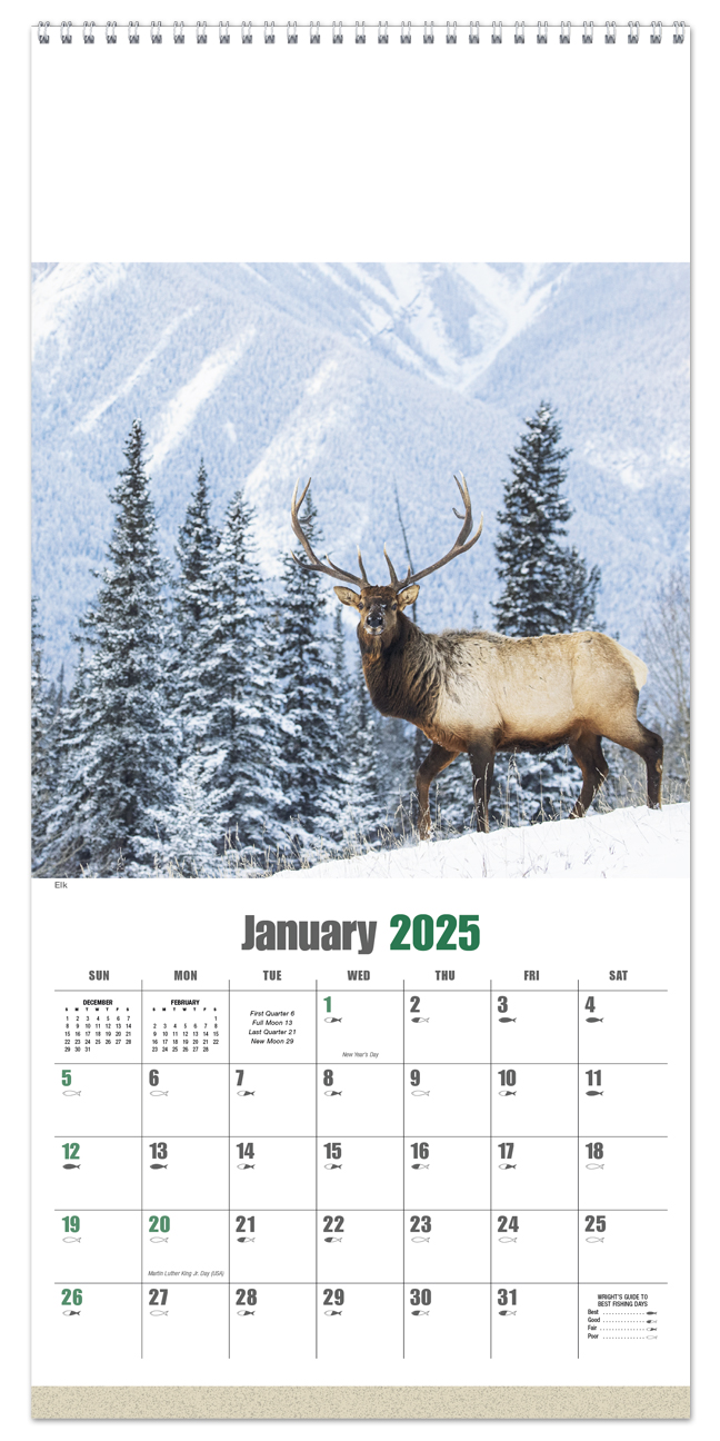 2024 Sportsman Executive Calendar 9" x 19" Imprinted Spiral Bound