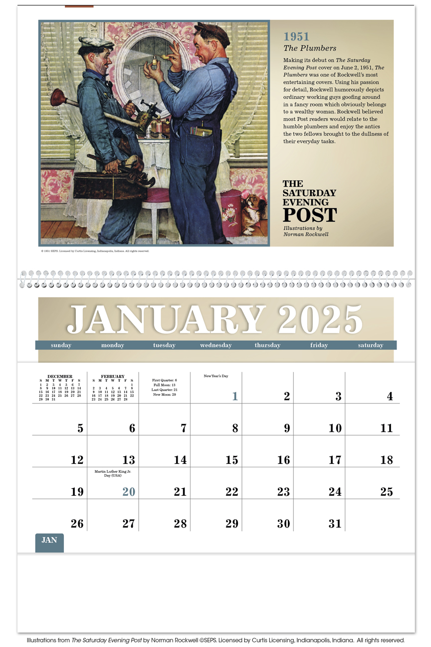 2025 The Saturday Evening Post (Pocket) Calendar 8" x 13" Imprinted