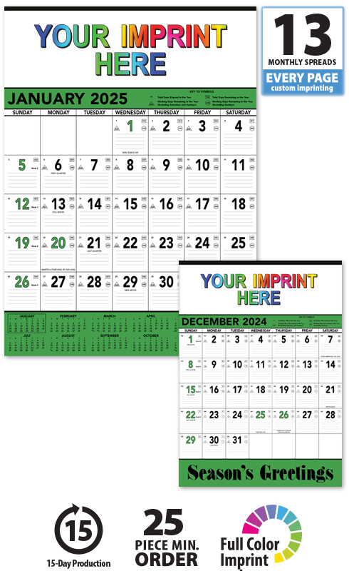 2025 Green & Black Contractor Memo Calendar | 18