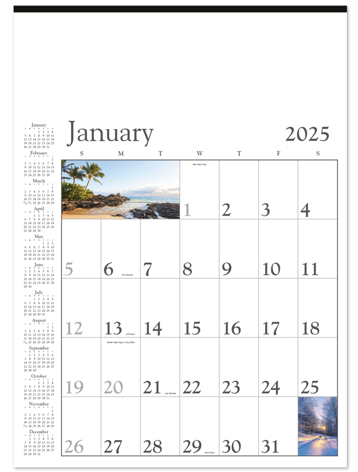 2025 Decorator Memo Calendar 18" x 25" Imprinted Imprinted Calendars