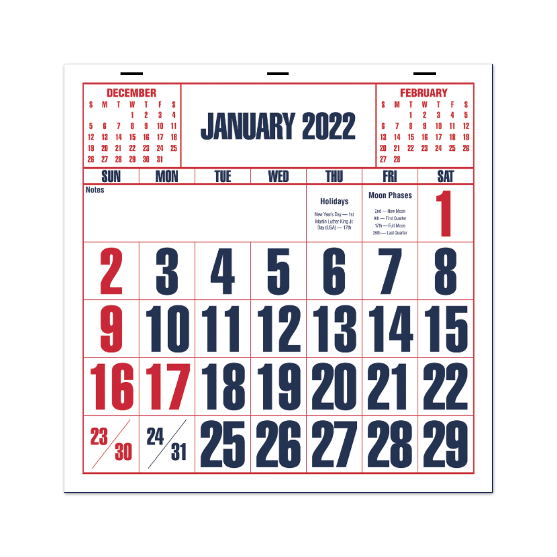 Blue Apron Calendar | ValueCalendars.com