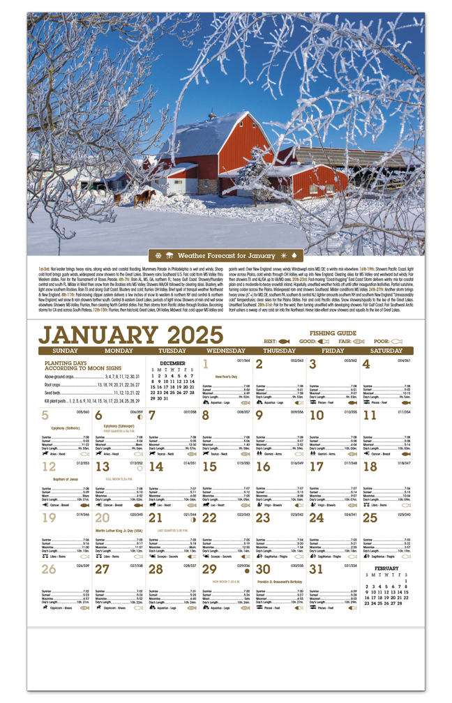 Scenic Almanac Calendar ValueCalendars com