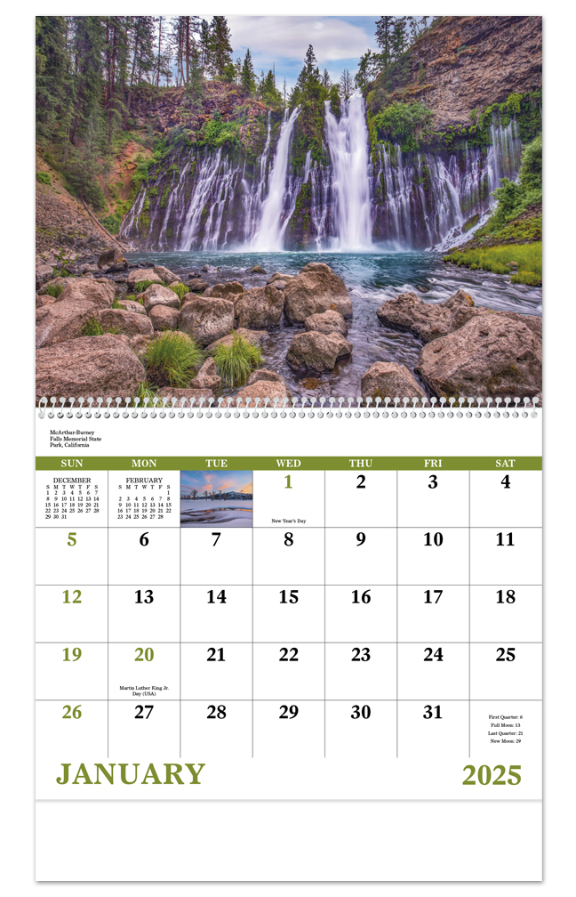 2025 Landscapes Of America (Spiral) Calendar 11" X 19" Imprinted