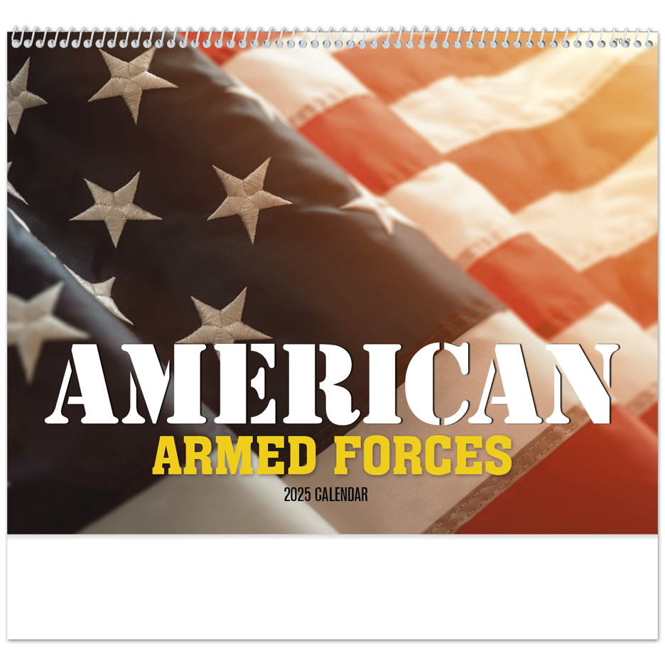 2024 American Armed Forces (Spiral) Calendar 11" X 19" Imprinted