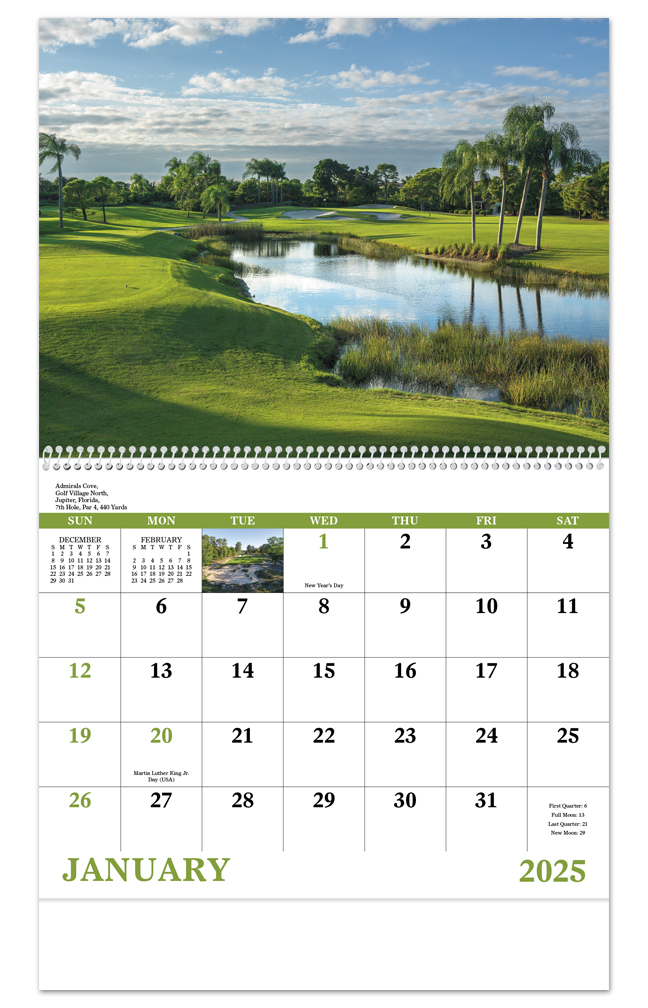 2024 Fairways & Greens (Spiral) Calendar 11" X 19" Imprinted Spiral