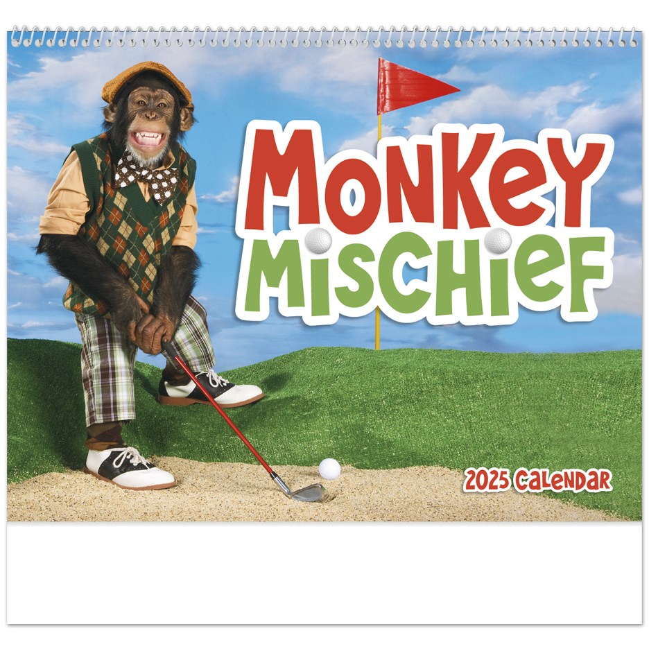 2025 Monkey Mischief (Spiral) Calendar 11" X 19" Imprinted Spiral