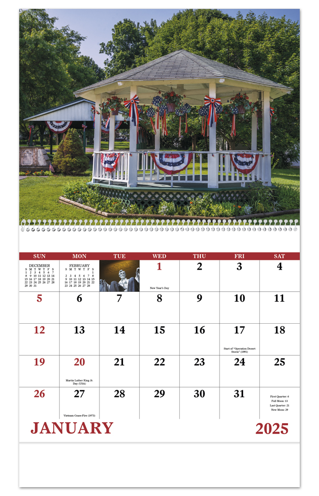 2024 Celebrate America (Spiral) Calendar 11" X 19" Imprinted Spiral