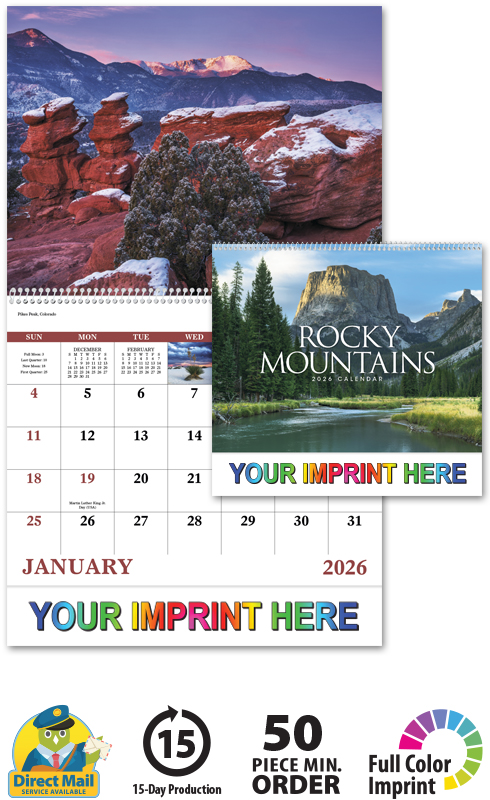 Rocky Mountains Spiral Wall Calendar 