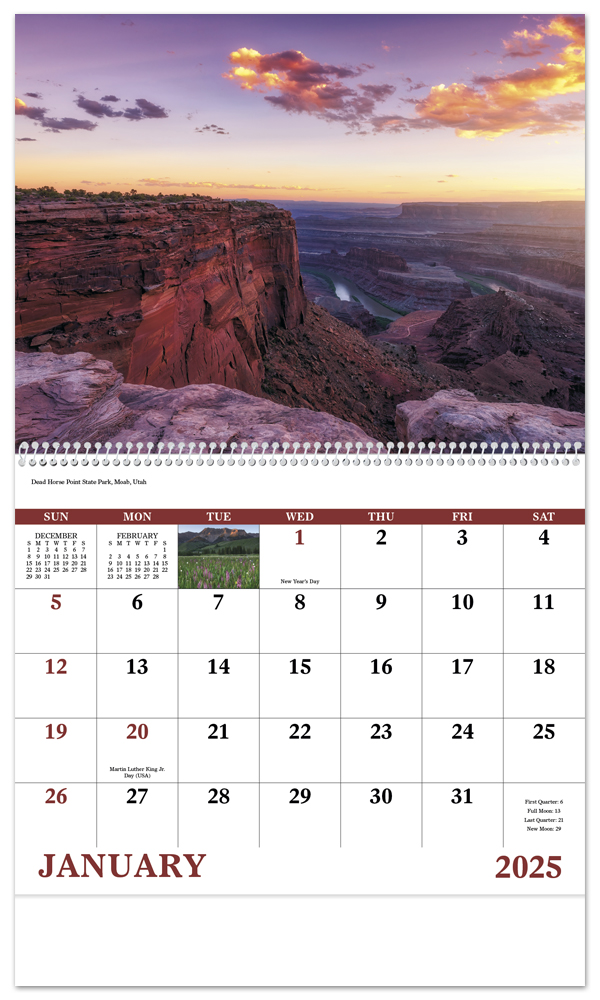 Rocky Mountains Spiral Wall Calendar | ValueCalendars.com