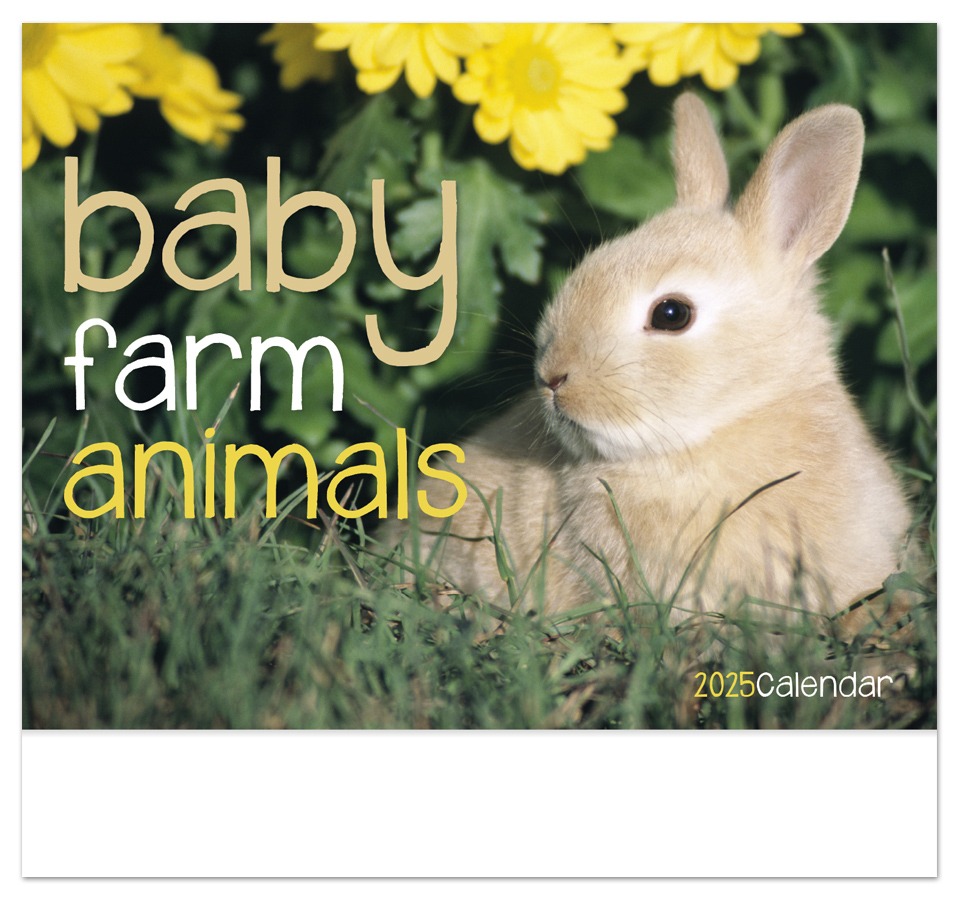 2024 Baby Farm Animals Calendar 11" X 19" Imprinted Staple Bound