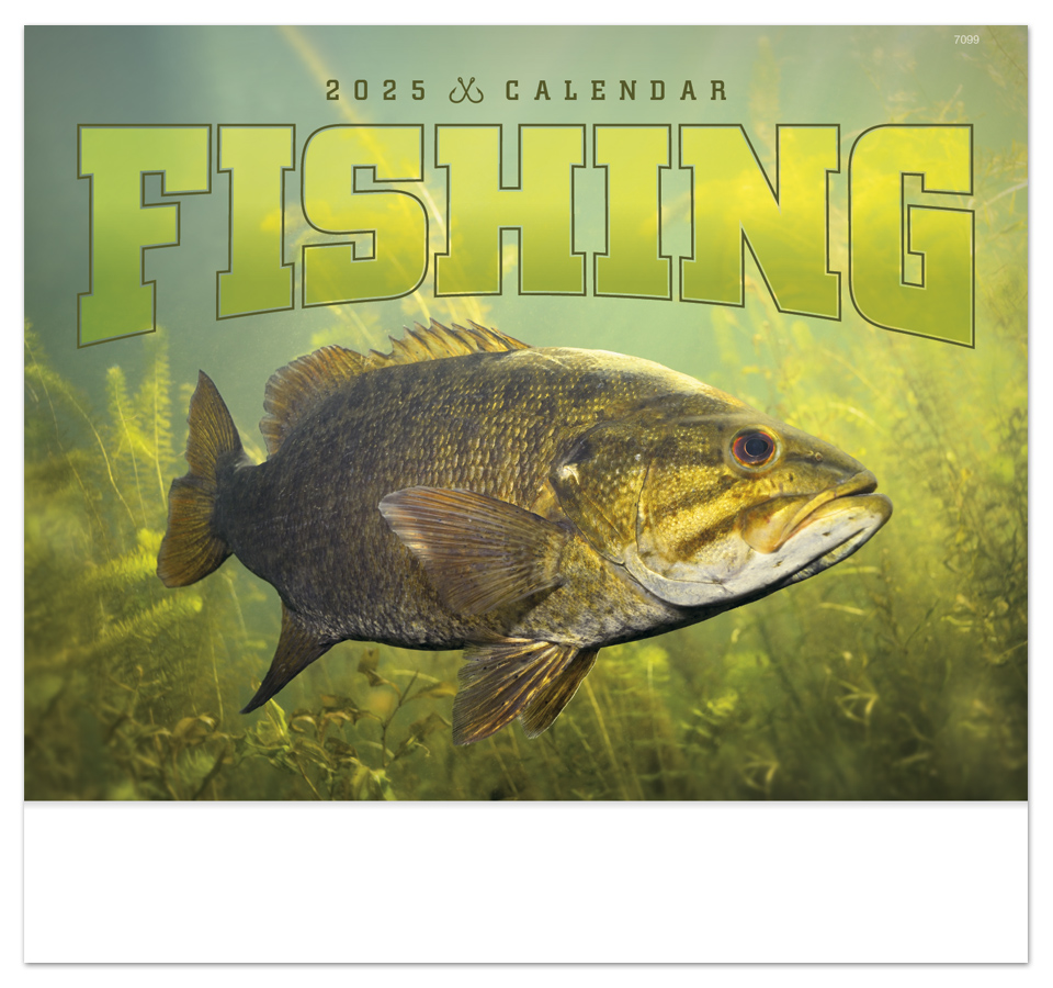 2024 Fishing Calendar 11" X 19" Imprinted Staple Bound; Drop Ad