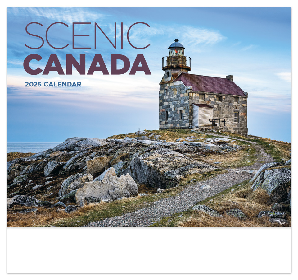 2024 Scenic Canada Calendar 11" X 19" Imprinted Staple Bound; Drop Ad