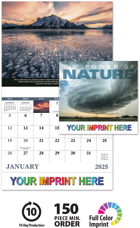 2024 Power of Nature Calendar | 11" X 19" Imprinted Staple Bound; Drop