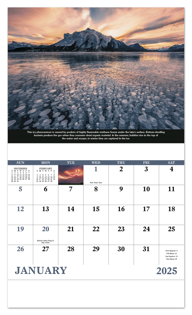 2024 Power of Nature Calendar 11" X 19" Imprinted Staple Bound; Drop