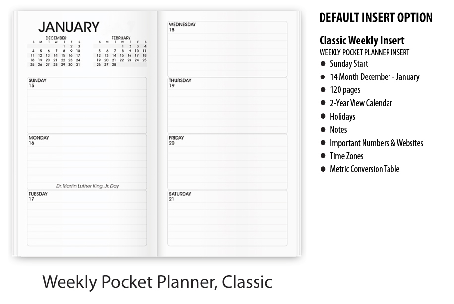 2021 Legacy Curve Pocket Weekly Planner Custom Imprinted Weekly