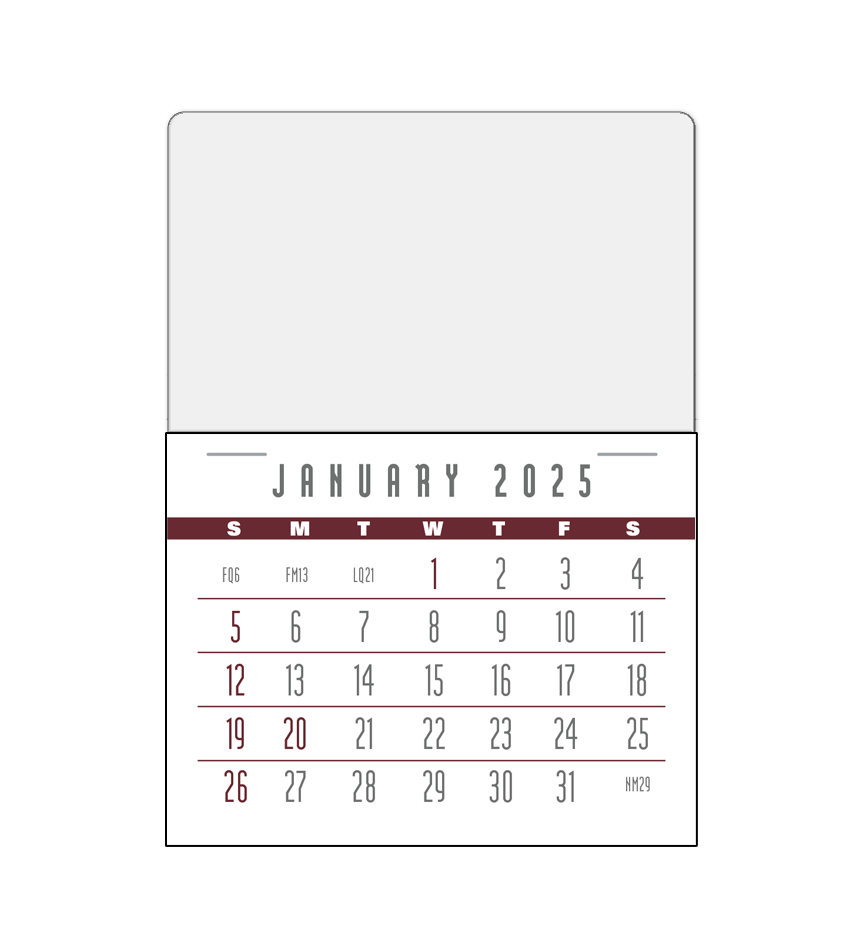 2025 Contemporary PressnStick Calendar Approx. 3" x 5" Customized