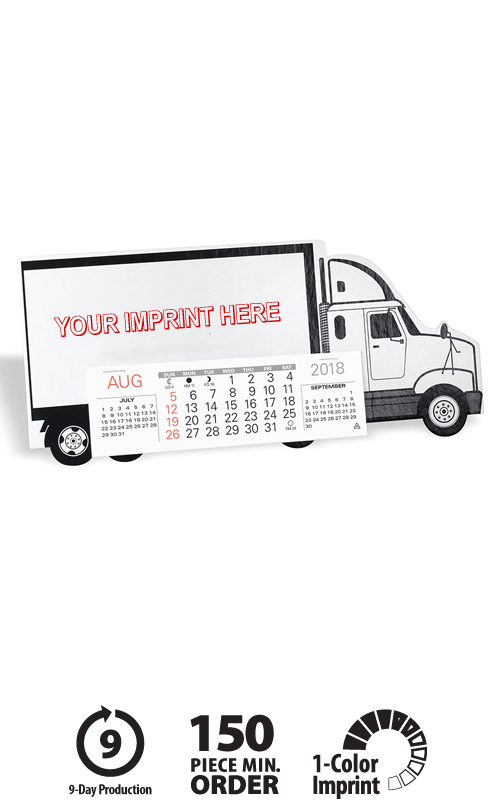 2018 Semi Truck Desktop Calendar | 8-3/8" x 3-3/4" Sturdy Customized