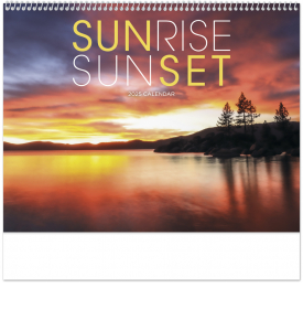 2025 Sunrise / Sunset Calendar  11" X 19" Imprinted Spiral Bound; Drop 