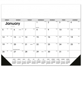 2025 Black & White Desk Pad Calendar | 22