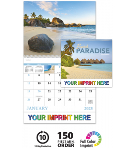 Beach Paradise Spiral Calendar | ValueCalendars.com