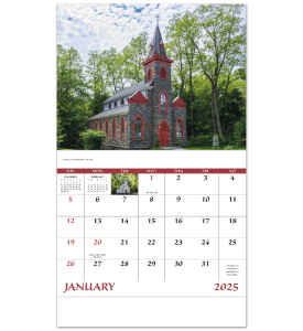 Scenic Churches Calendar II | ValueCalendars.com