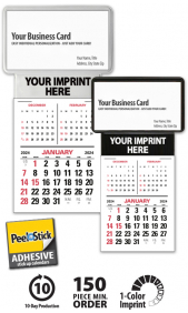 Promotional Business Calendar w Peel Stick Business Card Magnet